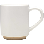 Stackable ceramic mug with modern unglazed base 180 ml white colour second side view