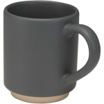 Stackable ceramic mug with modern unglazed base 180 ml grey colour