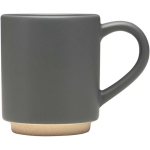 Stackable ceramic mug with modern unglazed base 180 ml grey colour second side view