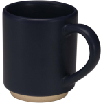 Stackable ceramic mug with modern unglazed base 180 ml navy-blue colour