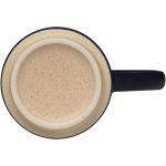 Stackable ceramic mug with modern unglazed base 180 ml navy-blue colour close-up view 1