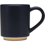Stackable ceramic mug with modern unglazed base 180 ml navy-blue colour second side view