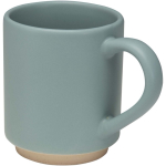 Stackable ceramic mug with modern unglazed base 180 ml pastel blue colour