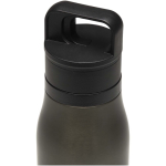 Double-walled thermal tumbler with one-touch lid 500ml black colour close-up view 1