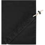 Foldable tote bag with recycled cotton drawstring 140 g/m2 black colour close-up view 1