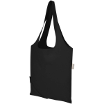 Foldable tote bag with recycled cotton drawstring 140 g/m2 black colour second view