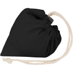 Foldable tote bag with recycled cotton drawstring 140 g/m2 black colour third view