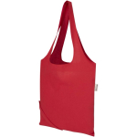Foldable tote bag with recycled cotton drawstring 140 g/m2 red colour second view