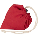 Foldable tote bag with recycled cotton drawstring 140 g/m2 red colour third view