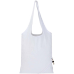 Foldable tote bag with recycled cotton drawstring 140 g/m2 white colour second rear view