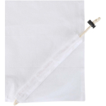 Foldable tote bag with recycled cotton drawstring 140 g/m2 white colour close-up view 1