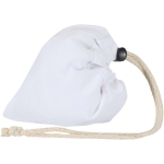 Foldable tote bag with recycled cotton drawstring 140 g/m2 white colour third view