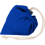 Foldable tote bag with recycled cotton drawstring 140 g/m2 royal blue colour third view