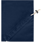 Foldable tote bag with recycled cotton drawstring 140 g/m2 navy-blue colour close-up view 1