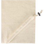 Foldable tote bag with recycled cotton drawstring 140 g/m2 natural colour close-up view 1