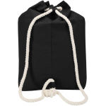 Recycled cotton canvas bag with rope handles 270 g/m² black colour second rear view