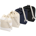 Recycled cotton canvas bag with rope handles 270 g/m² black colour second multiple colours view