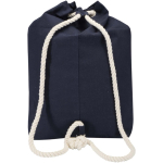 Recycled cotton canvas bag with rope handles 270 g/m² navy-blue colour second rear view
