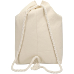 Recycled cotton canvas bag with rope handles 270 g/m² natural colour second rear view