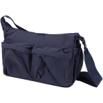 Laptop messenger bag with trolley strap and hidden pocket, 13'' navy-blue colour