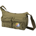 Laptop messenger bag with trolley strap and hidden pocket, 13'' dark green colour