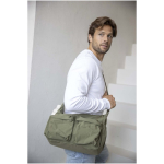 Laptop messenger bag with trolley strap and hidden pocket, 13'' dark green colour lifestyle image