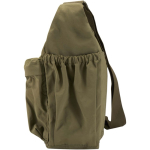 Laptop messenger bag with trolley strap and hidden pocket, 13'' dark green colour side view