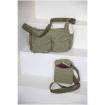 Lightweight crossbody bag with adjustable strap and padding black colour lifestyle image 2