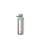 Recycled stainless steel bottle with double opening 700ml Mepal apple green colour printed logo view 2