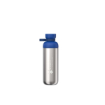 Recycled stainless steel bottle with double opening 700ml Mepal pastel blue colour printed logo view 2