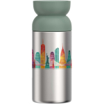 Recycled stainless steel thermal mug with 360° drinking rim 350 ml Mepal apple green colour
