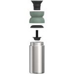Recycled stainless steel thermal mug with 360° drinking rim 350 ml Mepal apple green colour fourth view