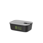 Airtight food container with clip and transparent lid Mepal 1L black colour pad printing view