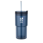 Double-wall tumbler with twist lid and integrated straw 480ml main view