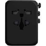 Customisable travel adapter with 33W GaN fast charging black colour third front view