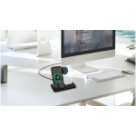 Foldable 3-in-1 wireless charging stand SCX.design black colour lifestyle image
