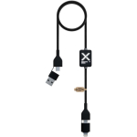 Charging and data cable with illuminated logo 60W 1m SCX.design black colour
