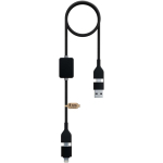 Charging and data cable with illuminated logo 60W 1m SCX.design black colour second rear view