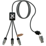 3-in-1 charging cable with illuminated SCX.design logos black colour