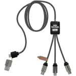 3-in-1 charging cable with illuminated SCX.design logos black colour second rear view