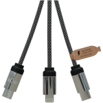 3-in-1 charging cable with illuminated SCX.design logos black colour