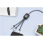 3-in-1 charging cable with illuminated SCX.design logos black colour lifestyle image