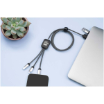 3-in-1 charging cable with illuminated SCX.design logos black colour lifestyle image 2
