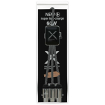 3-in-1 charging cable with illuminated SCX.design logos black colour second view with box