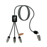 3-in-1 charging cable with illuminated SCX.design logos main view