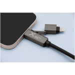Ultra-fast magnetic charging cable with dual input 100W SCX.design black colour