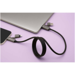 Ultra-fast magnetic charging cable with dual input 100W SCX.design black colour lifestyle image 2