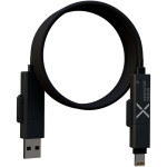 Ultra-fast magnetic charging cable with dual input 100W SCX.design black colour side view