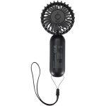 Rechargeable 3-speed portable fan with USB-C black colour second rear view