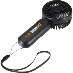 Rechargeable 3-speed portable fan with USB-C black colour pad printing view